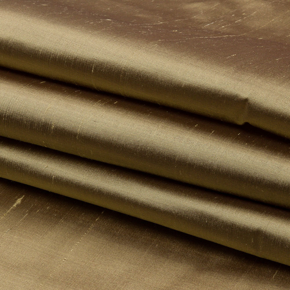 Silk Shantung - Tarnished Gold - Shantung Collection Folded Silk Shantung - Tarnished Gold - Shantung Collection Folded