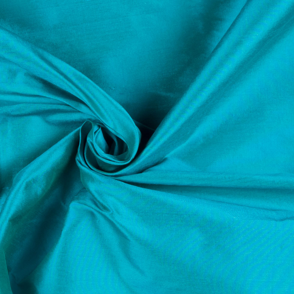 Bright Aqua Solid Shantung/Dupioni - Detail Bright Aqua Solid Shantung/Dupioni - Detail