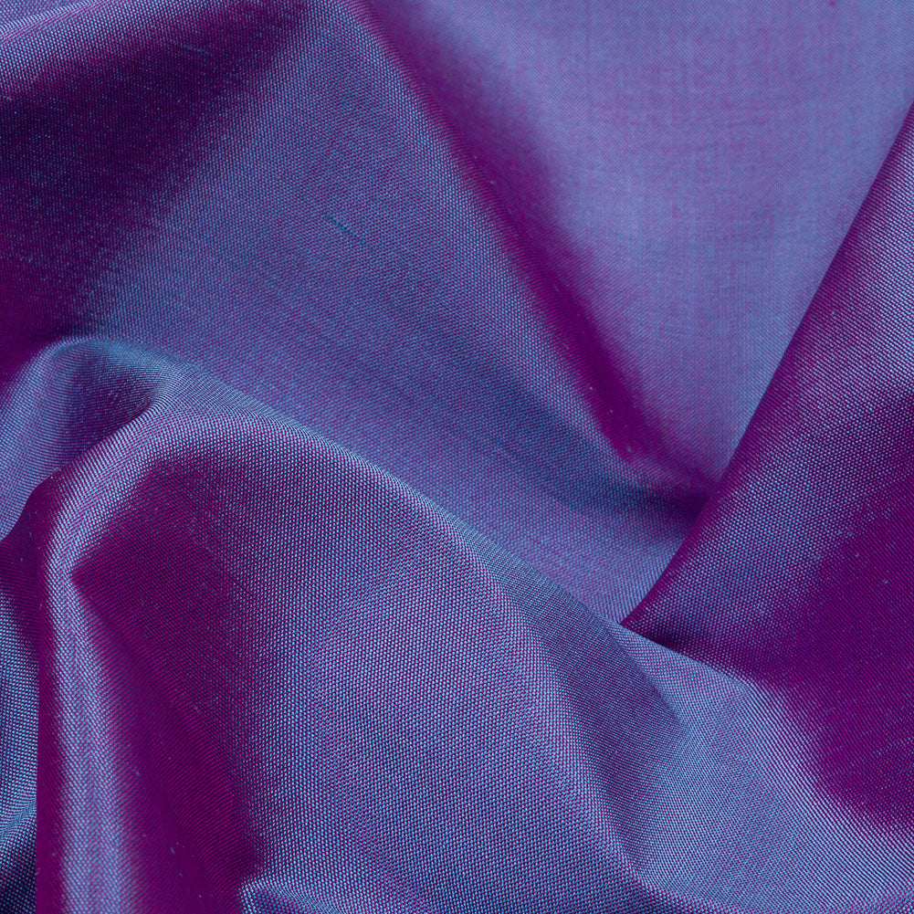 Silk Shantung - Iridescent Country Blue and Fuchsia - Shantung Collection Detail