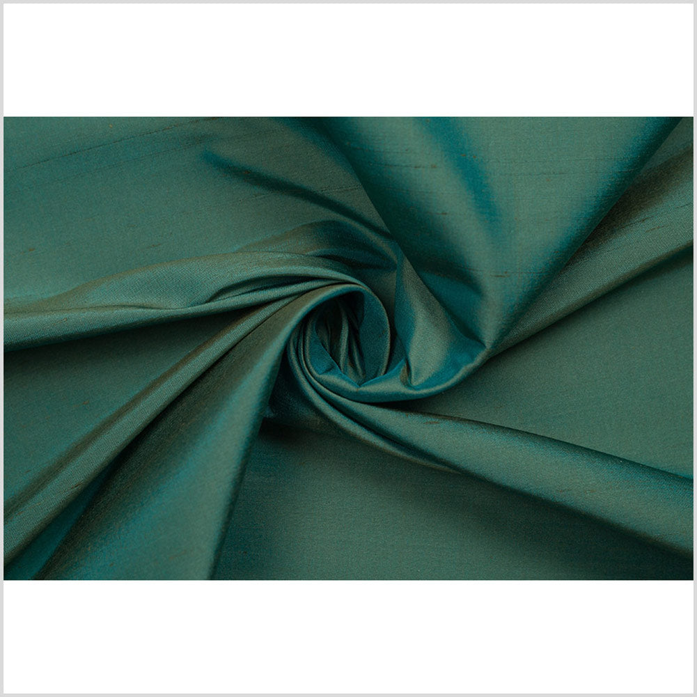 Silk Shantung - Iridescent Olive and Turquoise - Shantung Collection Full Silk Shantung - Iridescent Olive and Turquoise - Shantung Collection Full