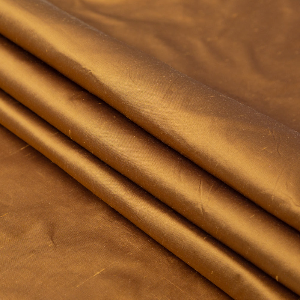 Silk Shantung - Amber Gold - Shantung Collection Folded Silk Shantung - Amber Gold - Shantung Collection Folded