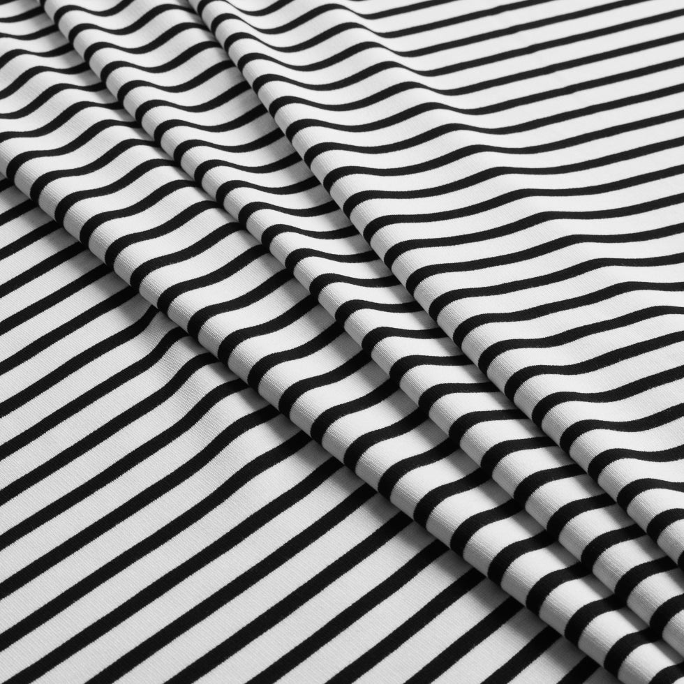 Ecru/Black Saint James Striped Ponte Knit Ecru/Black Saint James Striped Ponte Knit