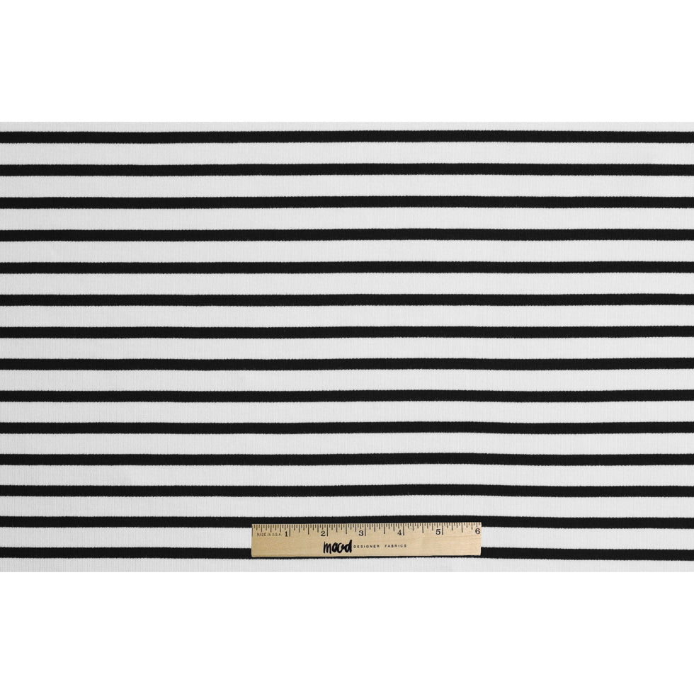 Ecru/Black Saint James Striped Ponte Knit Ecru/Black Saint James Striped Ponte Knit