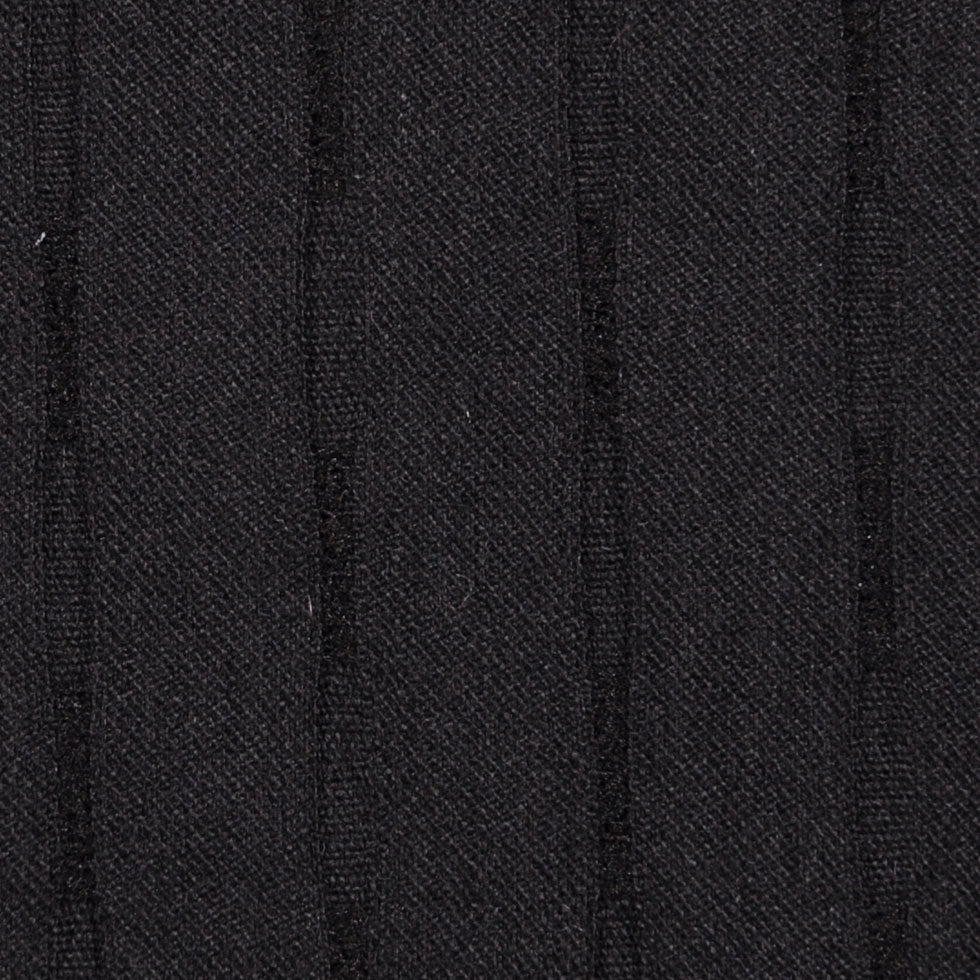 Italian Black Stretch Wool-Rayon Suiting Detail Italian Black Stretch Wool-Rayon Suiting Detail