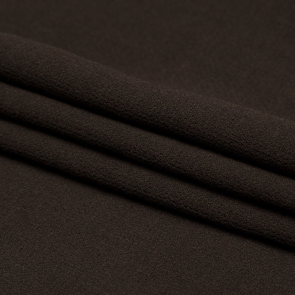 Italian Chocolate Creped Wool Double Cloth Wool Suiting Detail Italian Chocolate Creped Wool Double Cloth Wool Suiting Detail