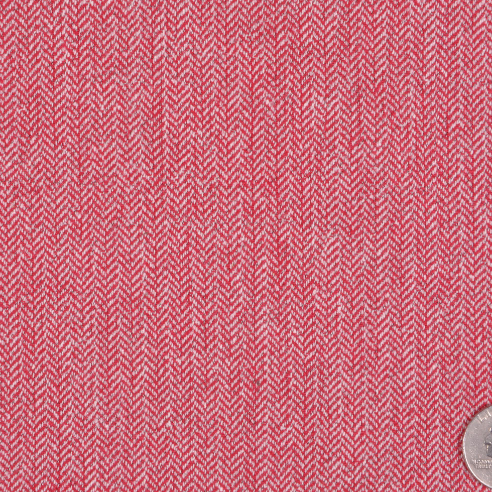 Italian Red/Off-White Herringbone Wool Suiting Italian Red/Off-White Herringbone Wool Suiting