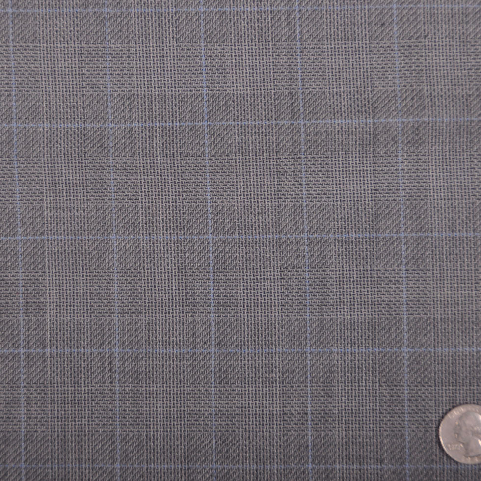 Gray/Chalk Blue Plaid Suiting Gray/Chalk Blue Plaid Suiting