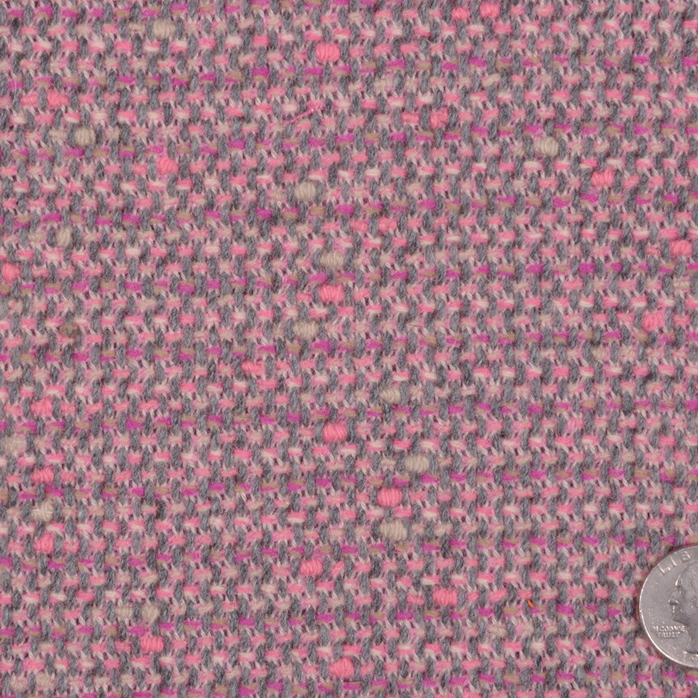 Famous NYC Designer Baby Pink/Gray Wool-Polyester Tweed Famous NYC Designer Baby Pink/Gray Wool-Polyester Tweed