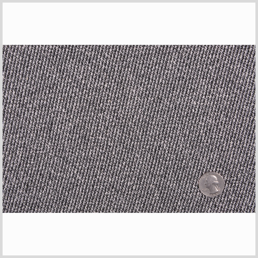 Italian Black, White and December Sky Heathered Wool Twill Full Italian Black, White and December Sky Heathered Wool Twill Full