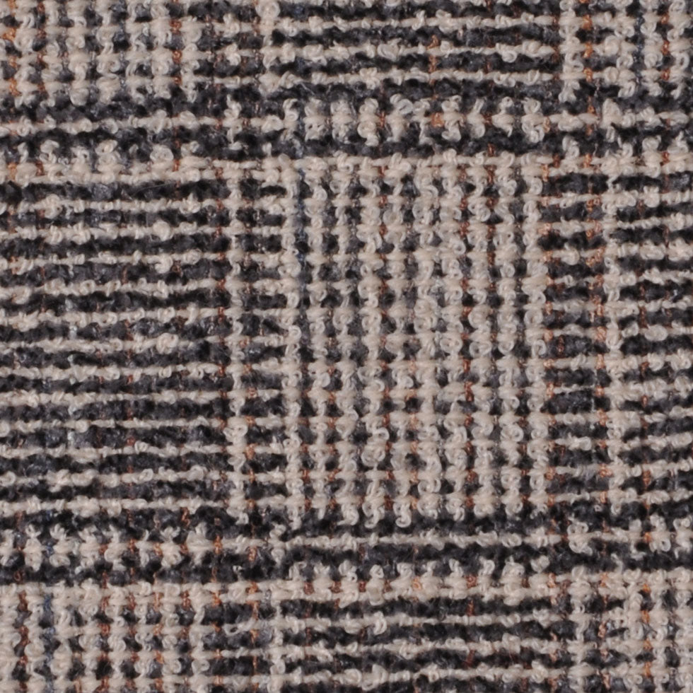 Natural/Gray/Black Plaid Wool Boucle Detail Natural/Gray/Black Plaid Wool Boucle Detail