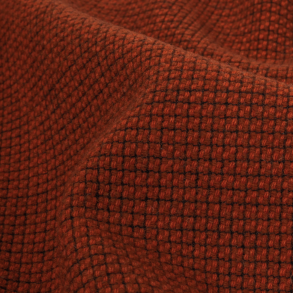 Chestnut and Pumpkin Orange Check Wool Coating Chestnut and Pumpkin Orange Check Wool Coating