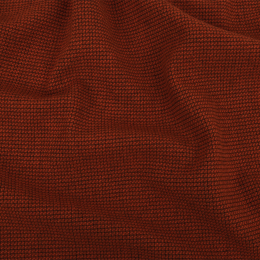 Chestnut and Pumpkin Orange Check Wool Coating Chestnut and Pumpkin Orange Check Wool Coating