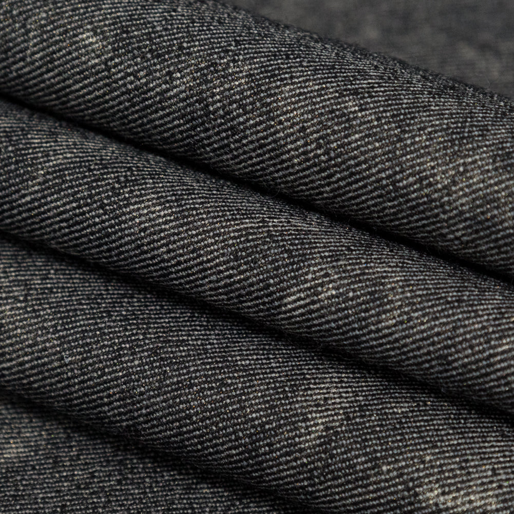 Donna Karan Italian Charcoal, Champagne and Metallic Gold Reversible Stretch Wool Twill Folded Donna Karan Italian Charcoal, Champagne and Metallic Gold Reversible Stretch Wool Twill Folded