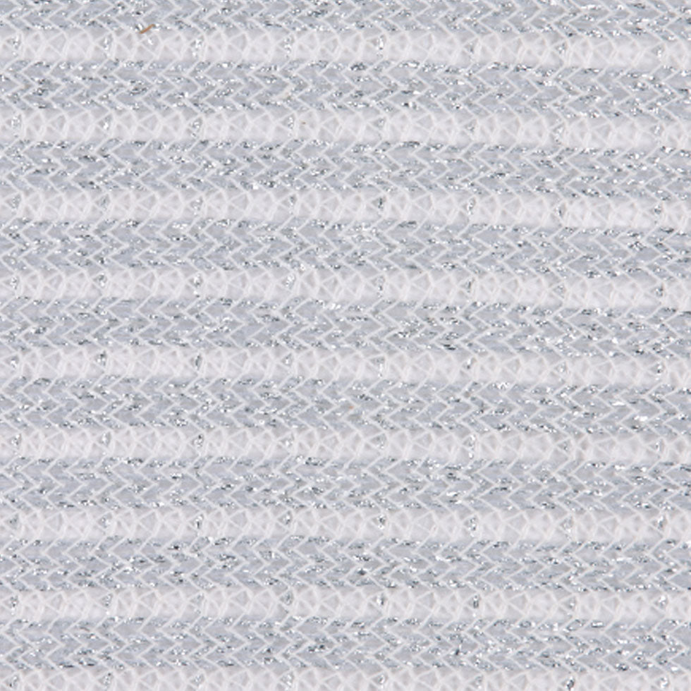 Metallic Silver Wool Blend Striped Knit Detail Metallic Silver Wool Blend Striped Knit Detail