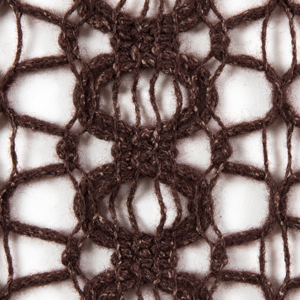 Brown Wool Blended Novelty Knit Full Brown Wool Blended Novelty Knit Full