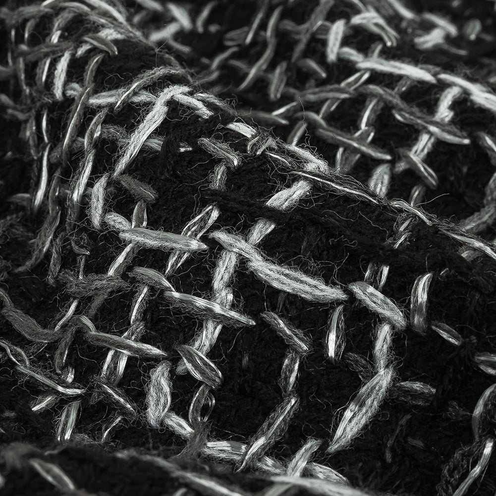 Black/Gray Solid Knits Detail Black/Gray Solid Knits Detail
