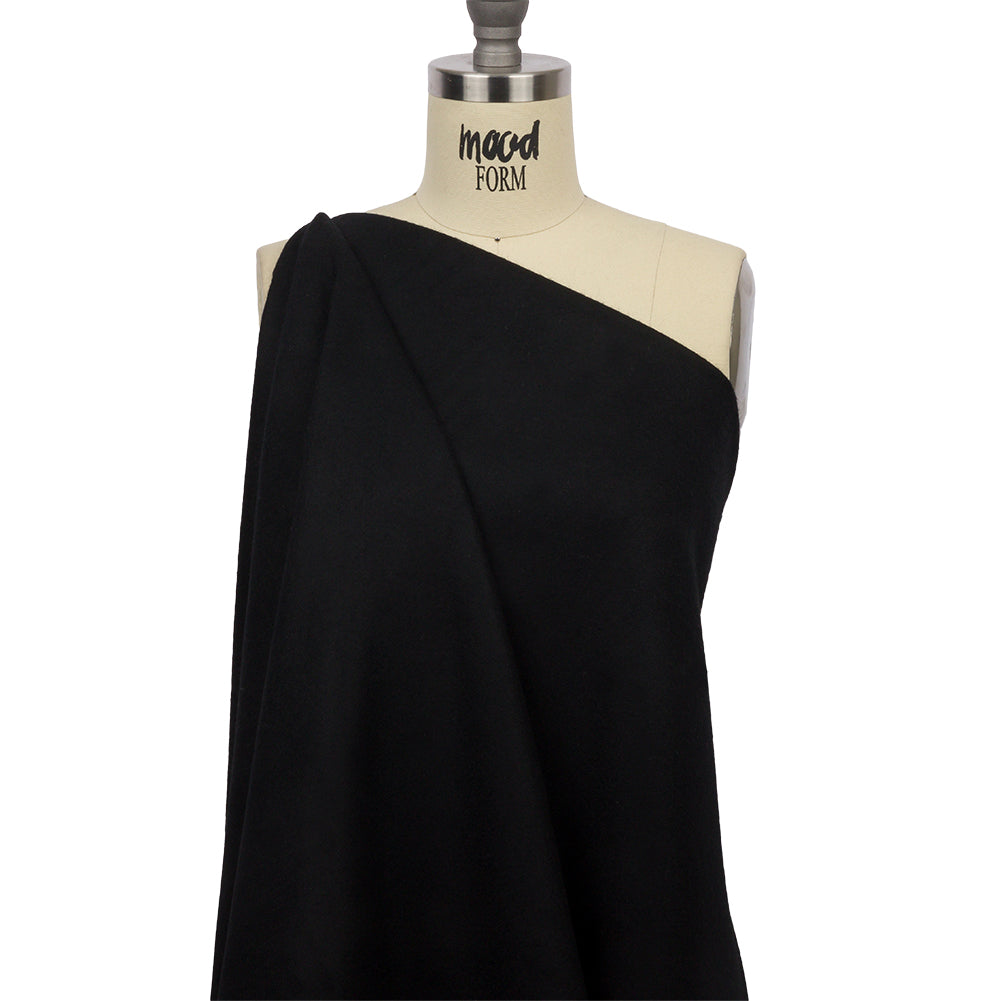 Black Brushed Wool and Cashmere Twill Drape Black Brushed Wool and Cashmere Twill Drape