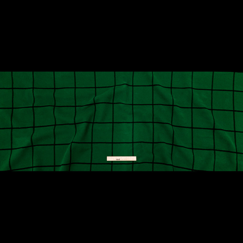 Ralph Lauren Green and Black Windowpane Check Wool and Cashmere Double Cloth Full Ralph Lauren Green and Black Windowpane Check Wool and Cashmere Double Cloth Full