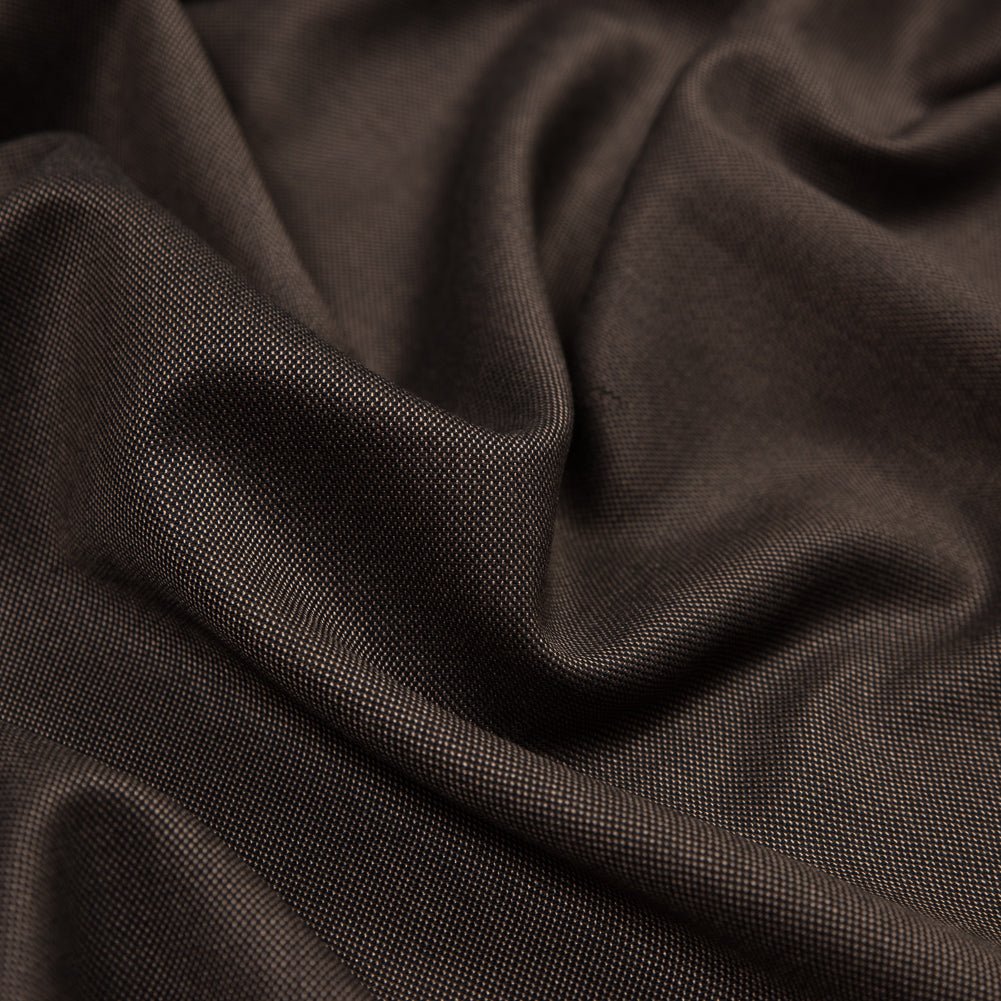 Cocoa Brown Lightweight Wool Suiting Detail Cocoa Brown Lightweight Wool Suiting Detail