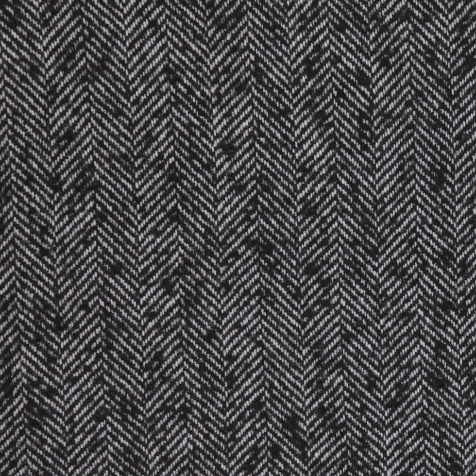 Italian Black Herringbone Wool-Blend Suiting Italian Black Herringbone Wool-Blend Suiting