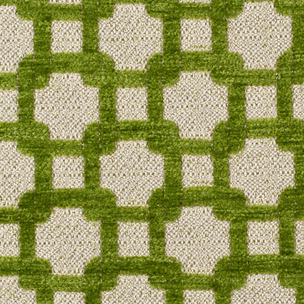 Apple Green/Metallic Cream Net Chenille with Metallic Base Detail Apple Green/Metallic Cream Net Chenille with Metallic Base Detail