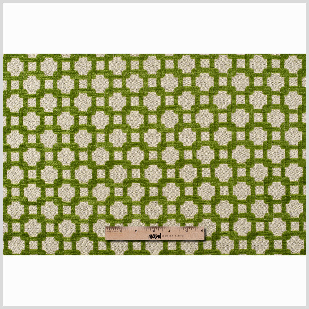 Apple Green/Metallic Cream Net Chenille with Metallic Base Full Apple Green/Metallic Cream Net Chenille with Metallic Base Full