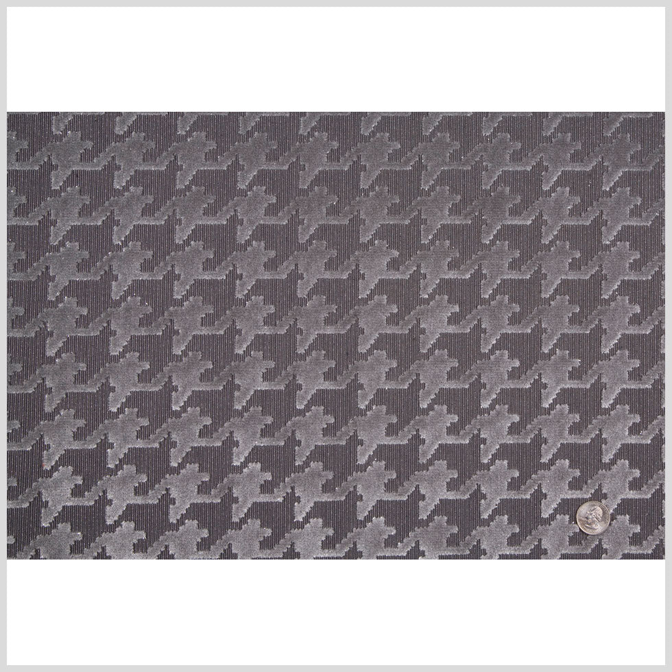 Charcoal Gray/Light Gray Houndstooth Velvet Full Charcoal Gray/Light Gray Houndstooth Velvet Full
