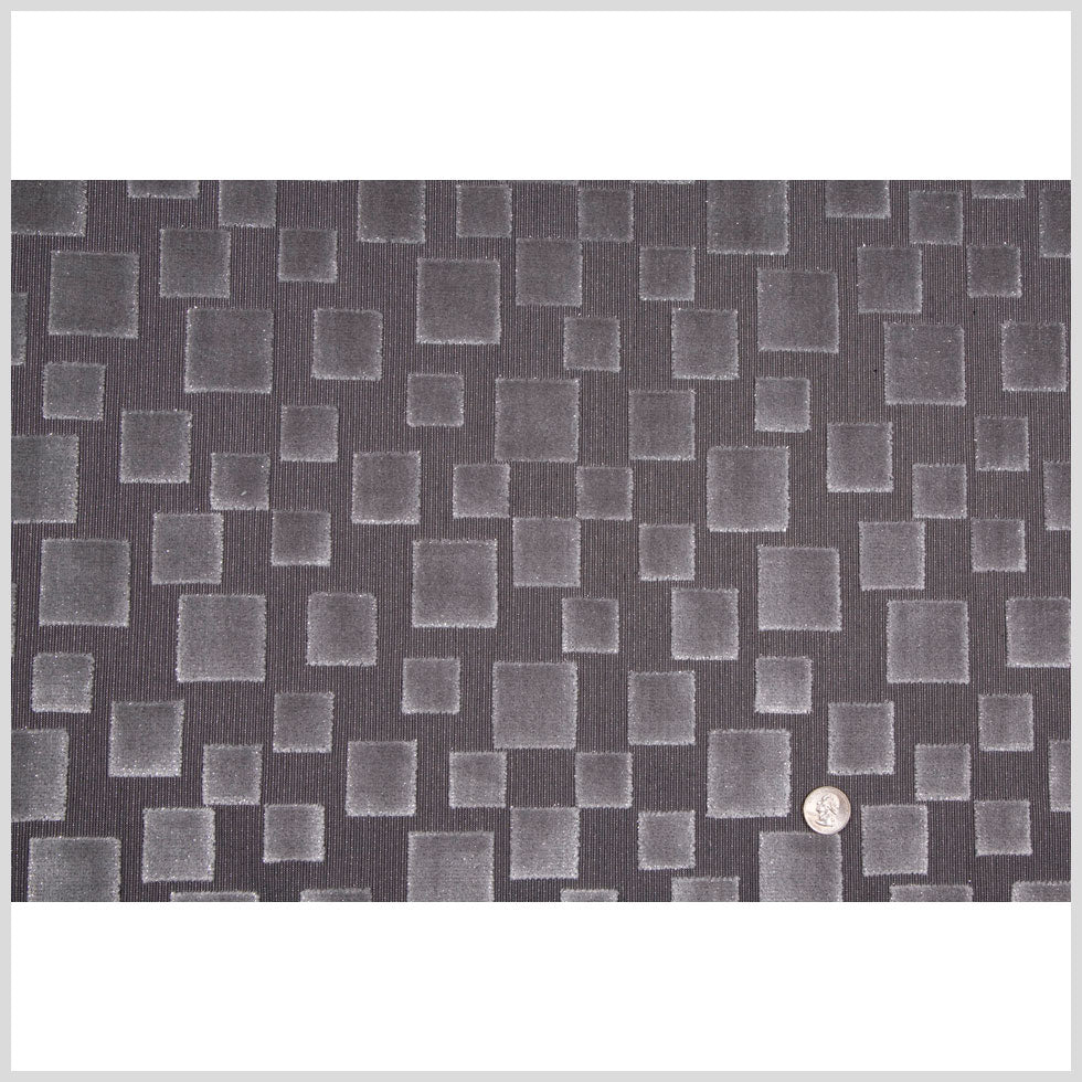Charcoal Gray/Light Gray Geometric Velvet Full Charcoal Gray/Light Gray Geometric Velvet Full
