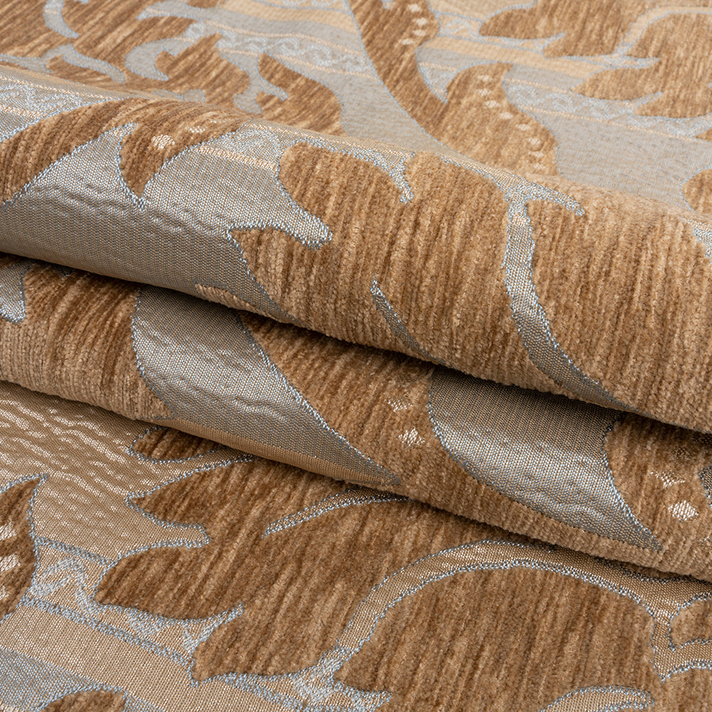 Driftwood/Duck Egg Damask Chenille Folded Driftwood/Duck Egg Damask Chenille Folded