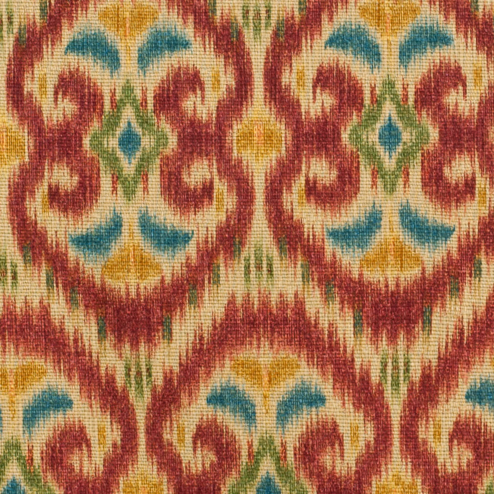 Beige & Red Gem Ikat Prints Detail Beige & Red Gem Ikat Prints Detail