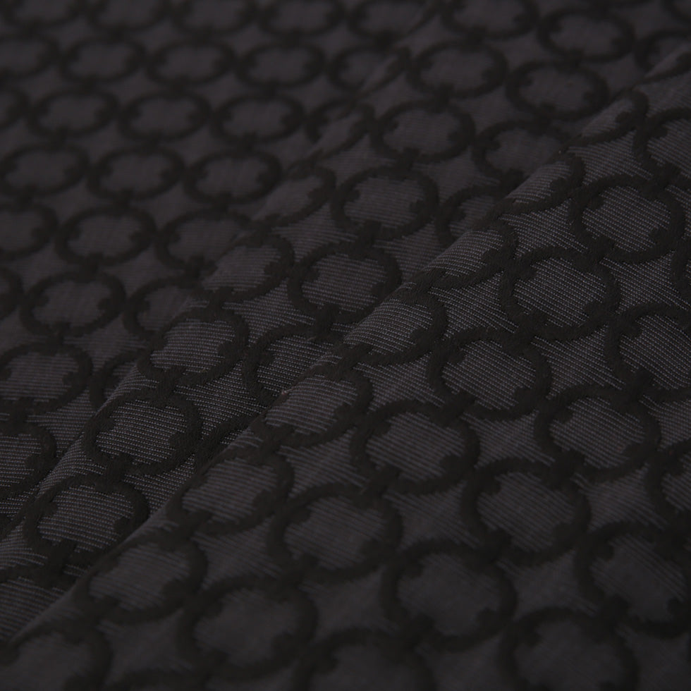 Anchor Geometric Embroidered Cotton-Poly Woven Folded Anchor Geometric Embroidered Cotton-Poly Woven Folded