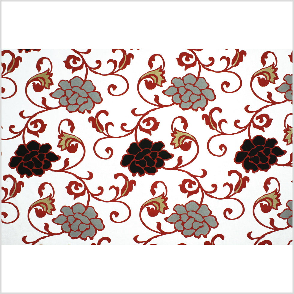 Off-White/Primary Red/Black/Gray/Tan Floral Canvas Full Off-White/Primary Red/Black/Gray/Tan Floral Canvas Full
