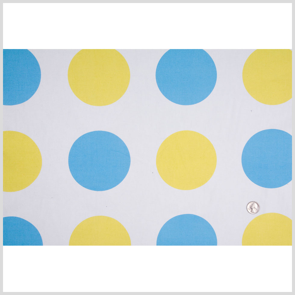 Off-White/Maize/Sky Blue Polka Dots Canvas Full Off-White/Maize/Sky Blue Polka Dots Canvas Full