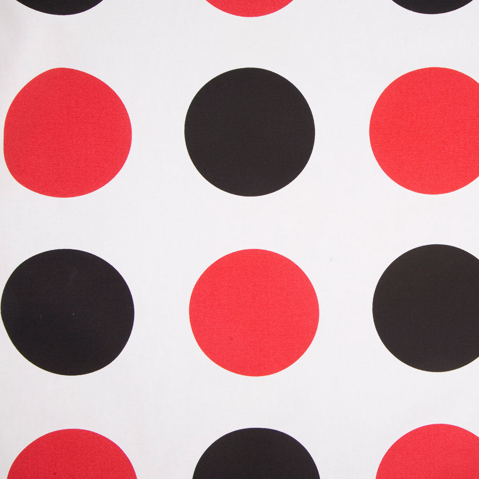 Off-White/Black/Primary Red Polka Dots Canvas Off-White/Black/Primary Red Polka Dots Canvas