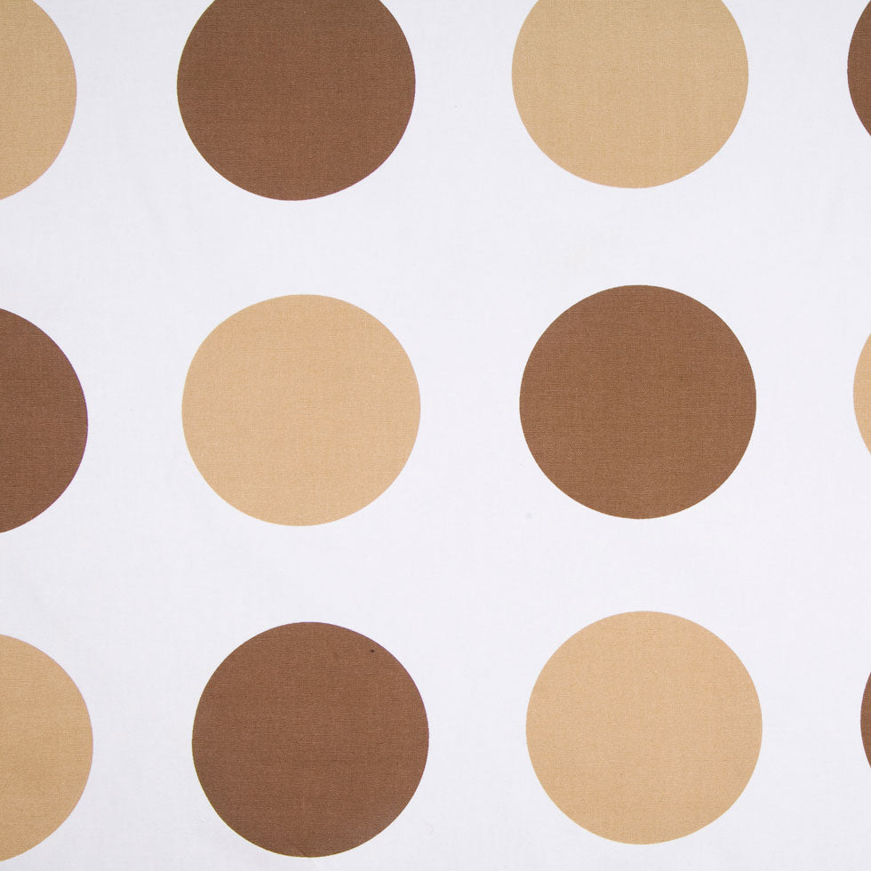 Off-White/Chocolate/Tan Polka Dots Canvas Off-White/Chocolate/Tan Polka Dots Canvas