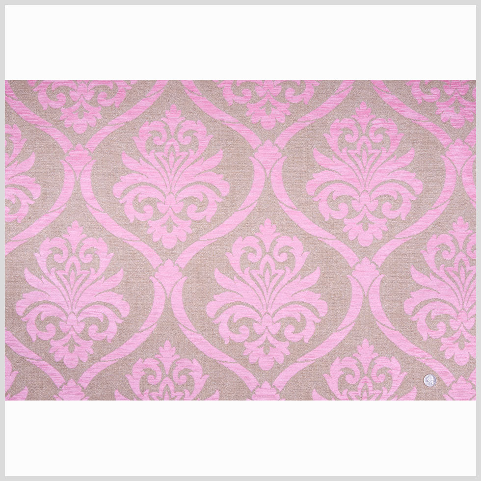 Rose/Beige Damask Chenille Full Rose/Beige Damask Chenille Full
