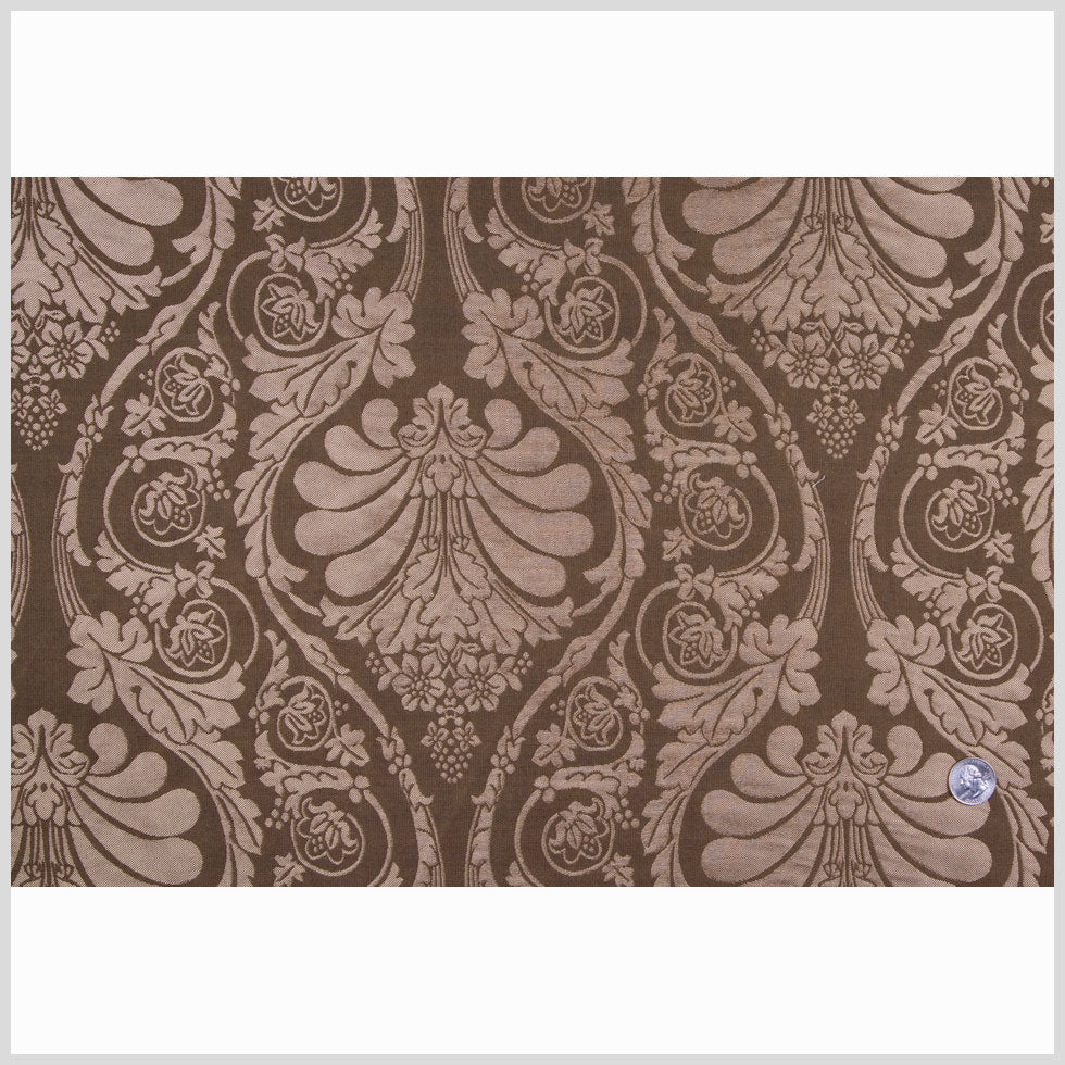 Moss Brown/Gold Damask Brocade Full Moss Brown/Gold Damask Brocade Full