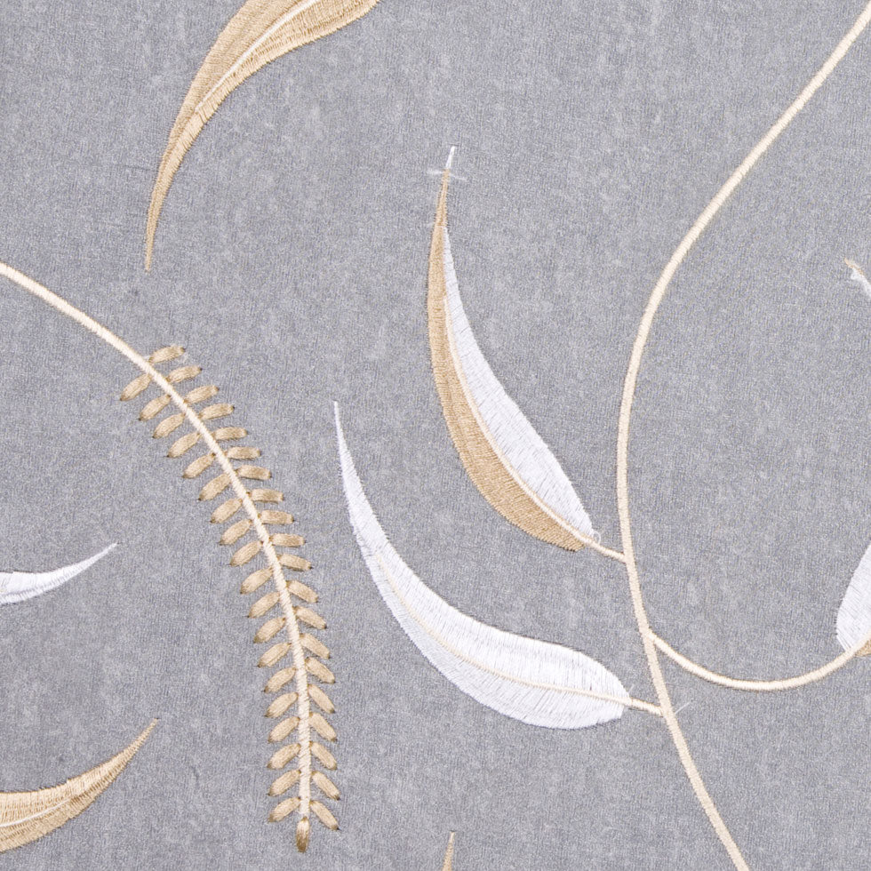 White/Soft Gray/Bronze/Cream Floral Organza Detail White/Soft Gray/Bronze/Cream Floral Organza Detail