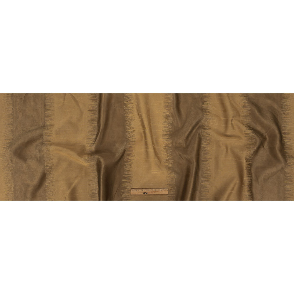 Antique Gold Ikat Stripes Organza and Dupioni Jacquard Full Antique Gold Ikat Stripes Organza and Dupioni Jacquard Full