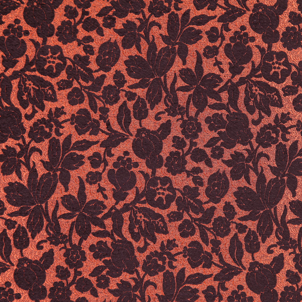 Chocolate/Orange Floral Woven Chocolate/Orange Floral Woven