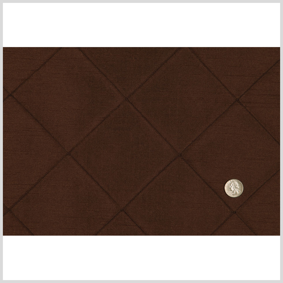 Chocolate Pintucked Shantung /Dupioni Full Chocolate Pintucked Shantung /Dupioni Full