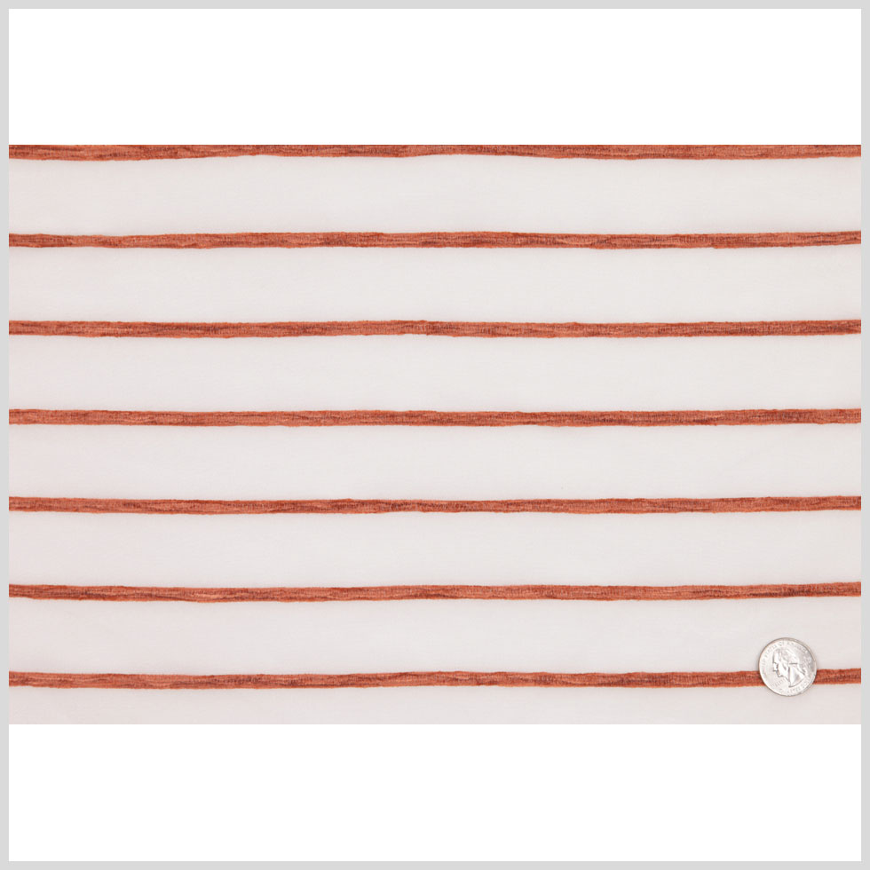 Ivory/Orange Stripes Striped Sheer Full Ivory/Orange Stripes Striped Sheer Full