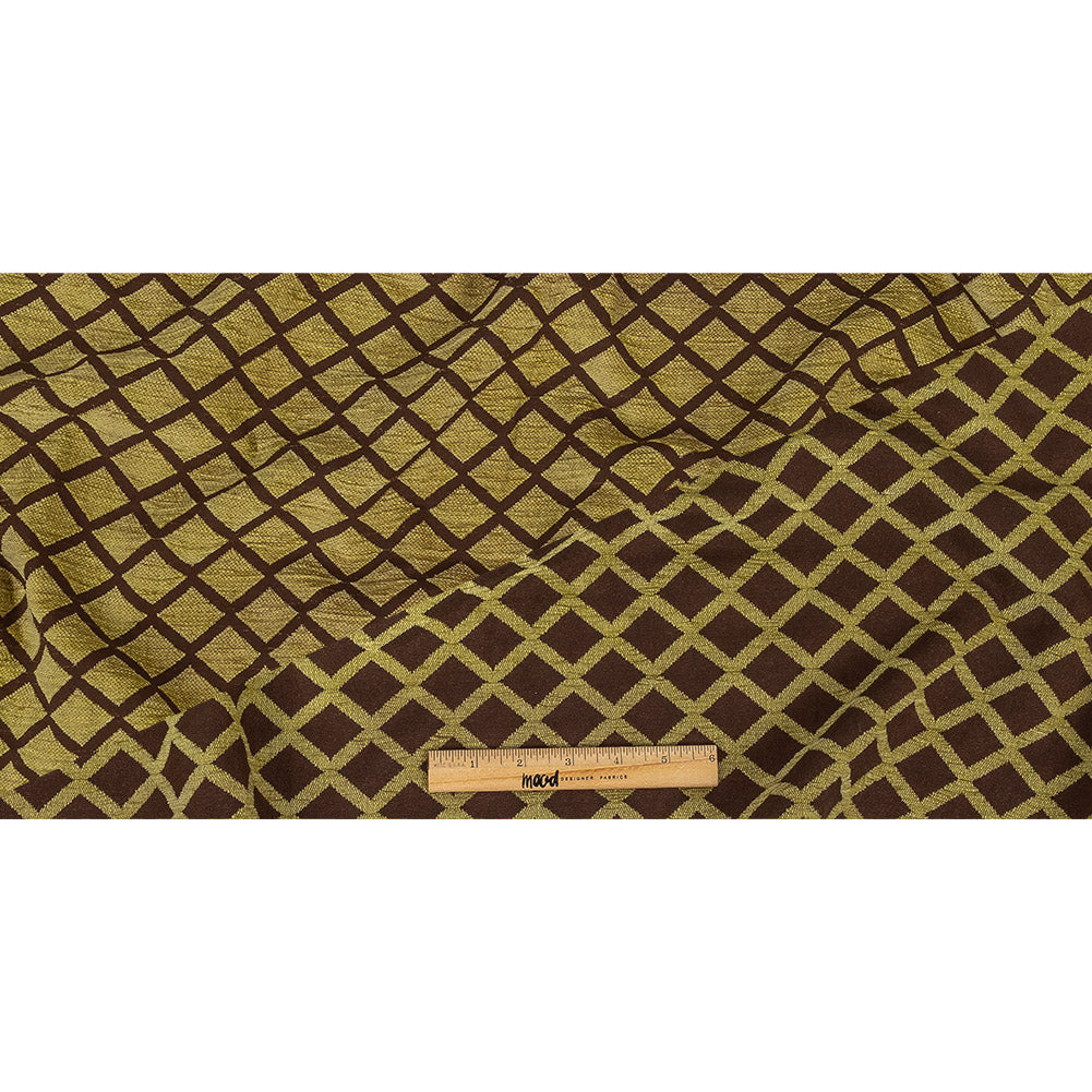 Italian Kiwi and Chocolate Diamond Chenille Jacquard Full Italian Kiwi and Chocolate Diamond Chenille Jacquard Full