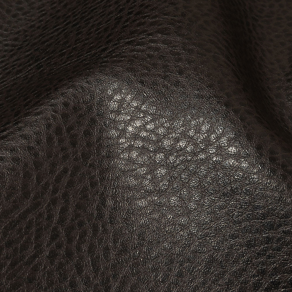 Brown Pebbled Faux Leather with Woven Backing Detail Brown Pebbled Faux Leather with Woven Backing Detail