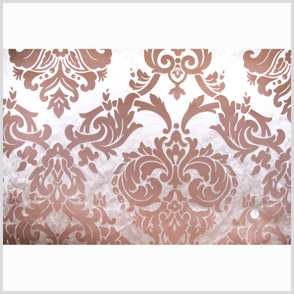 Beige/Chocolate Damask Velvet Full Beige/Chocolate Damask Velvet Full