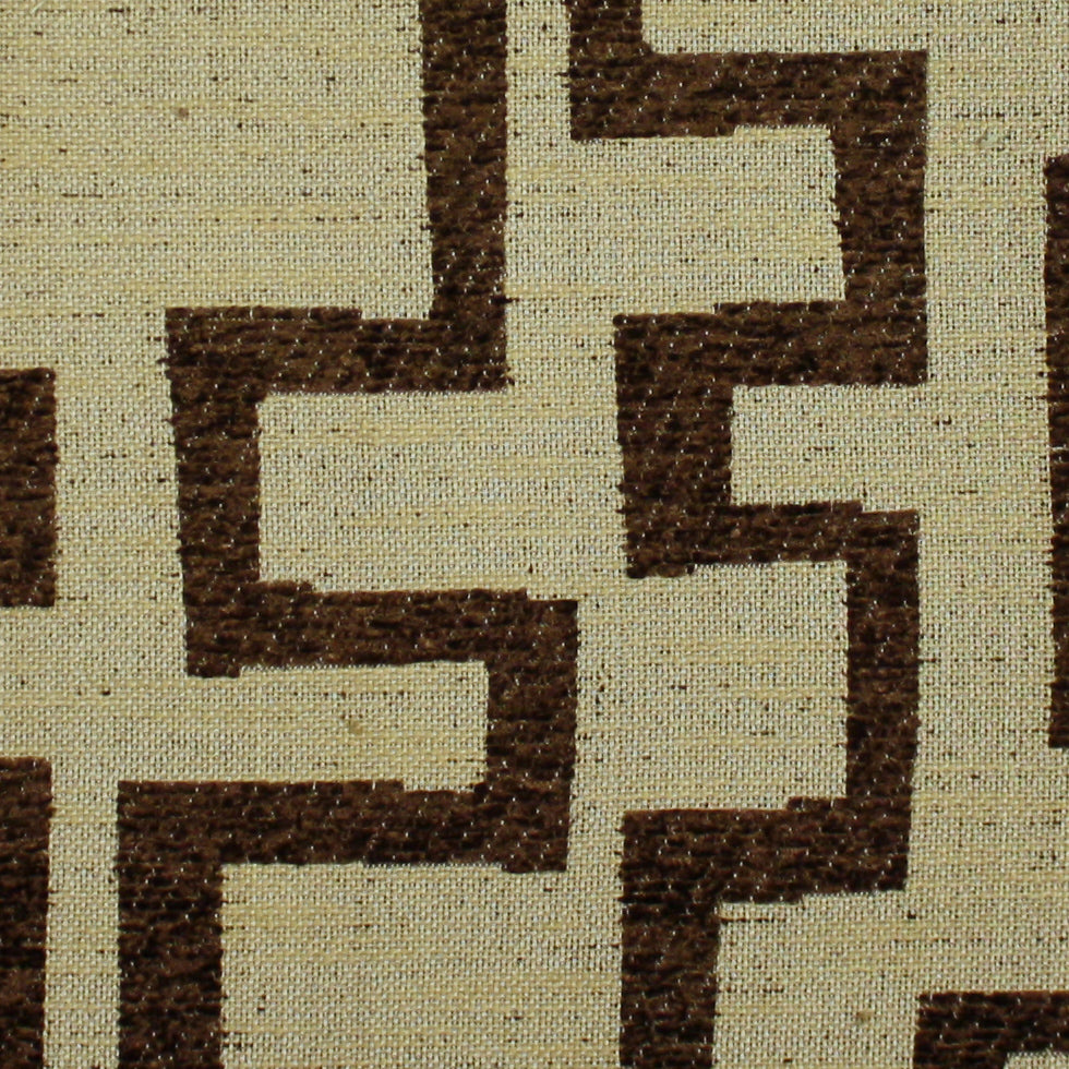 Chocolate/Beige Geometric Chenille Detail Chocolate/Beige Geometric Chenille Detail