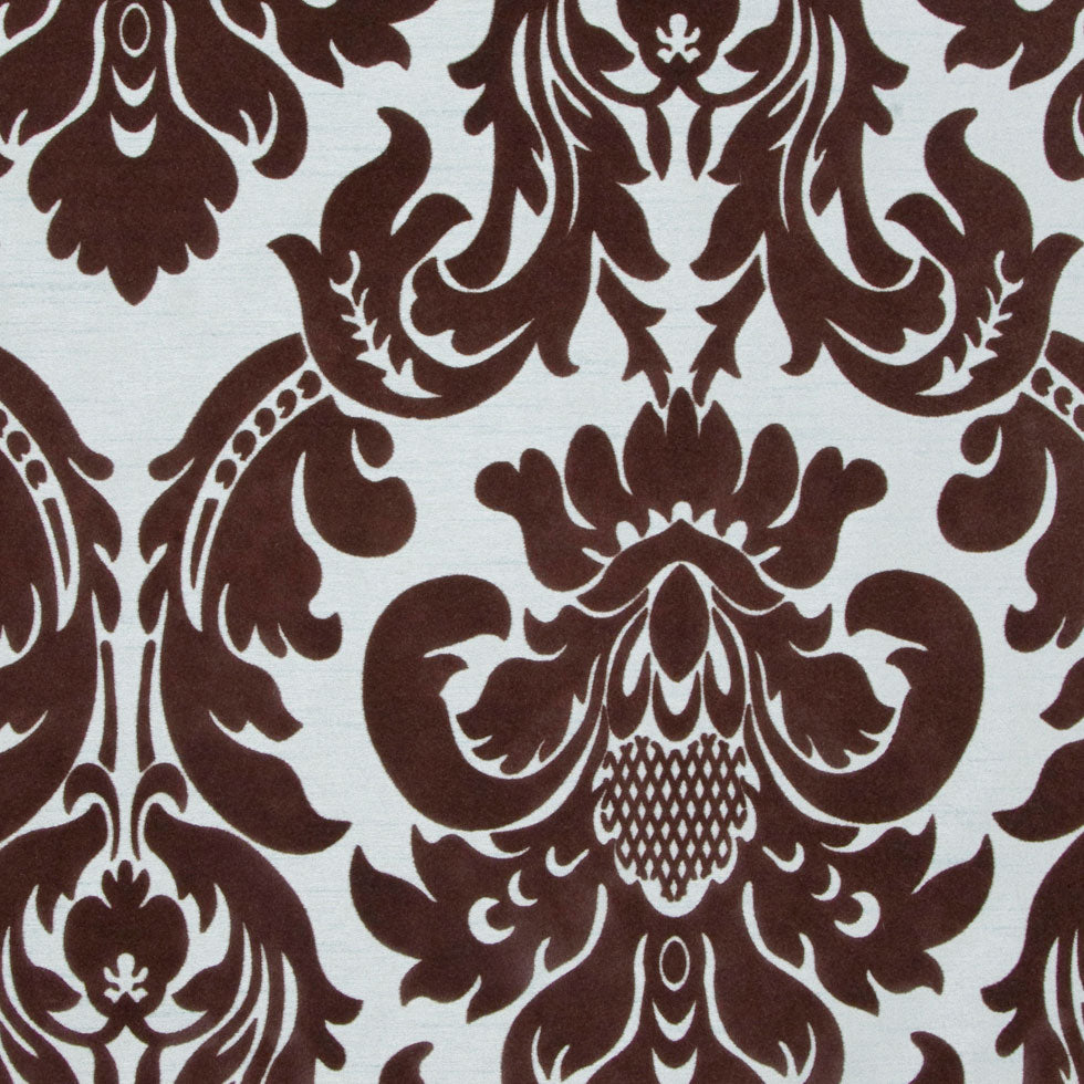 Tiffany Blue/Dark Brown Damask Flocked Detail Tiffany Blue/Dark Brown Damask Flocked Detail
