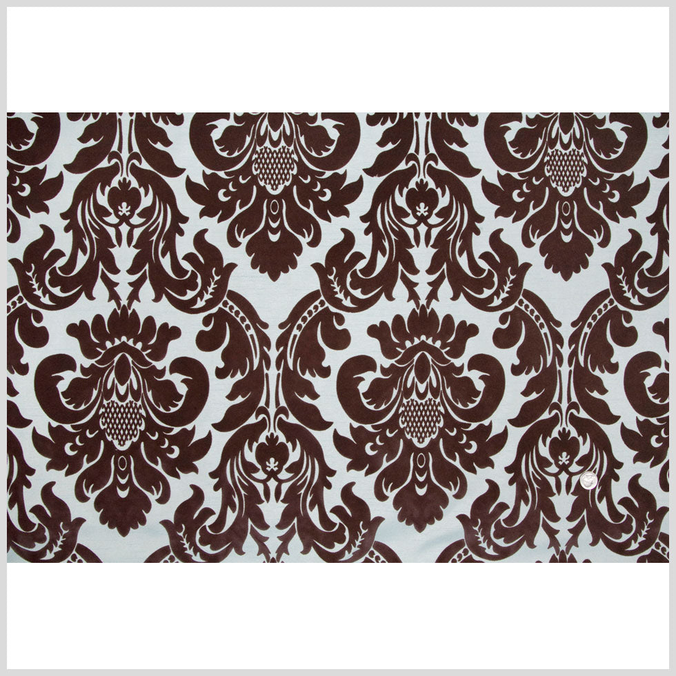 Tiffany Blue/Dark Brown Damask Flocked Full Tiffany Blue/Dark Brown Damask Flocked Full