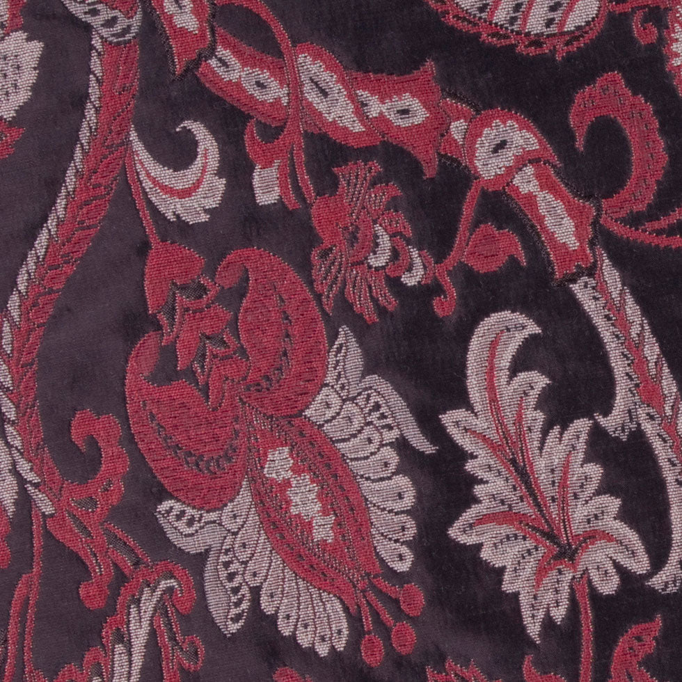 Chocolate/Red/Beige Floral Brocade Detail Chocolate/Red/Beige Floral Brocade Detail