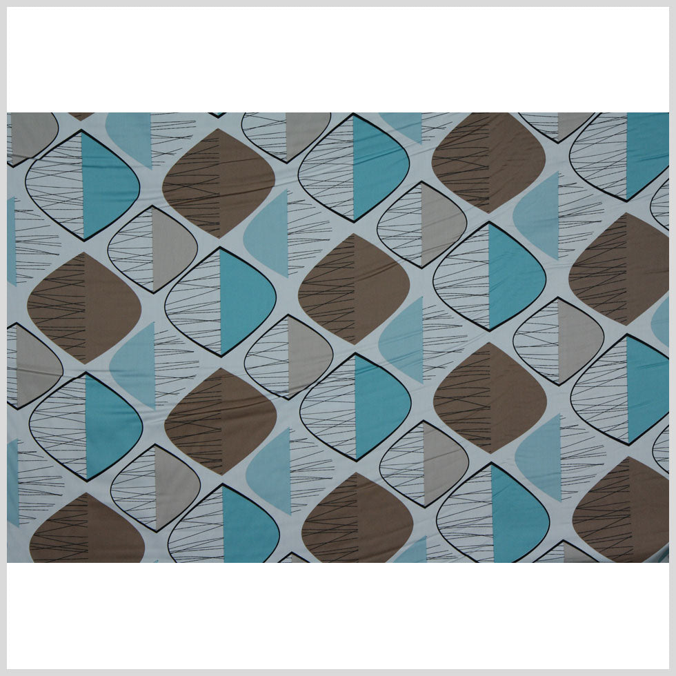 White/Light Teal/Taupe Geometric Prints Full White/Light Teal/Taupe Geometric Prints Full